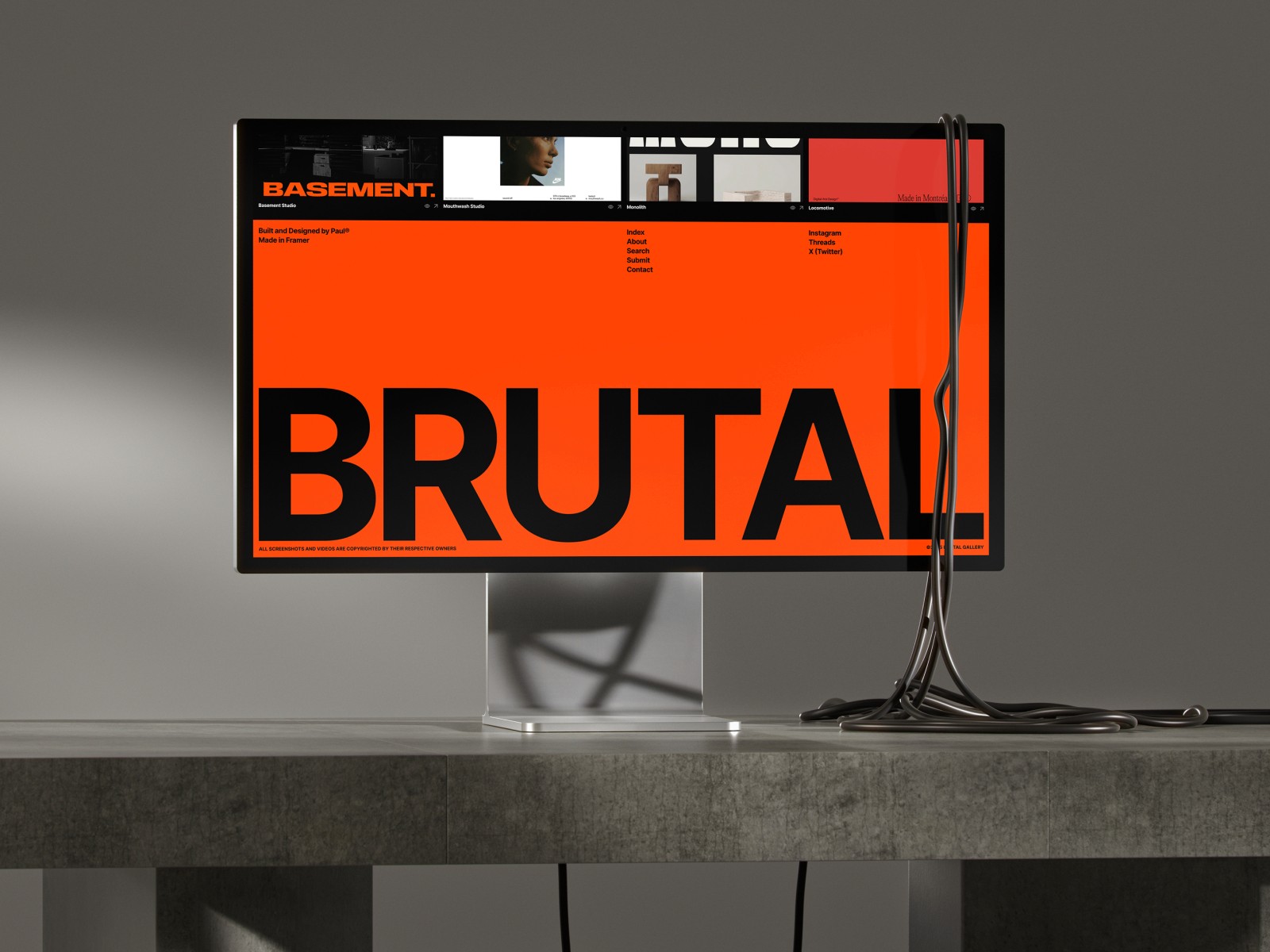 BRUTAL — 高级暗黑极简个人品牌网站设计灵感