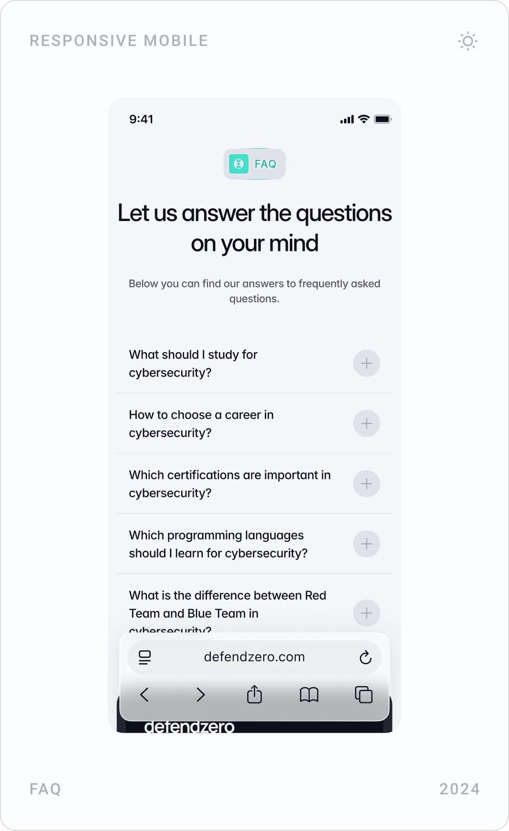 Structured Frequently Asked Questions Interface Design