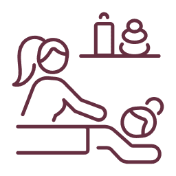 Espacio de masaje con atmósfera tranquila y acogedora