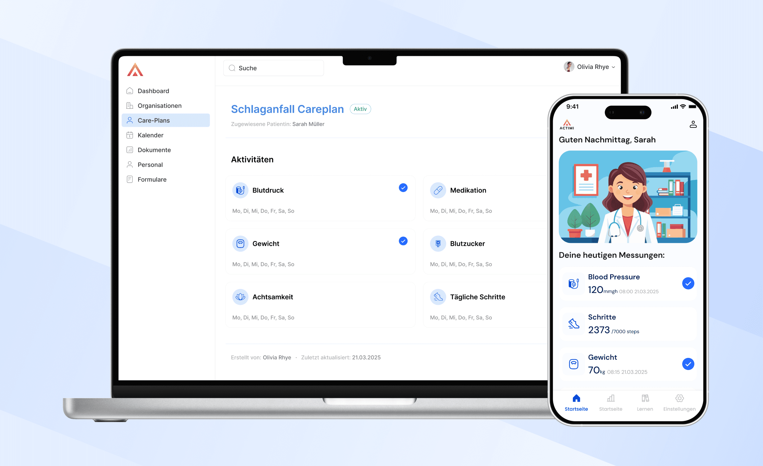 KI getriebene Careplans und Digitaler Zwilling für die Langzeitbehandlung von Schlaganfallpatienten