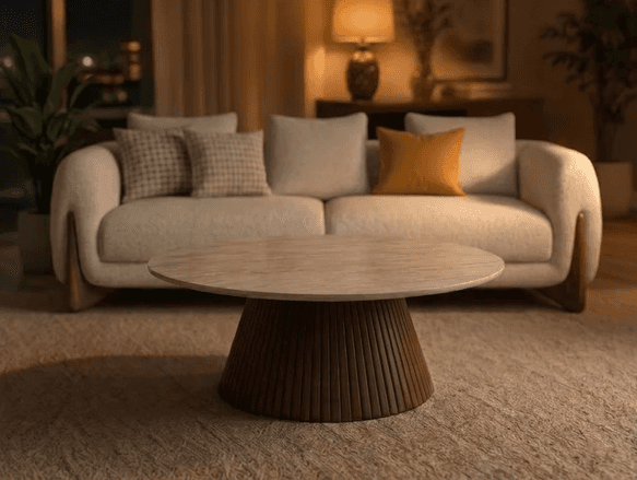 Luxury contemporary cane sofa with teal upholstery and wooden frame