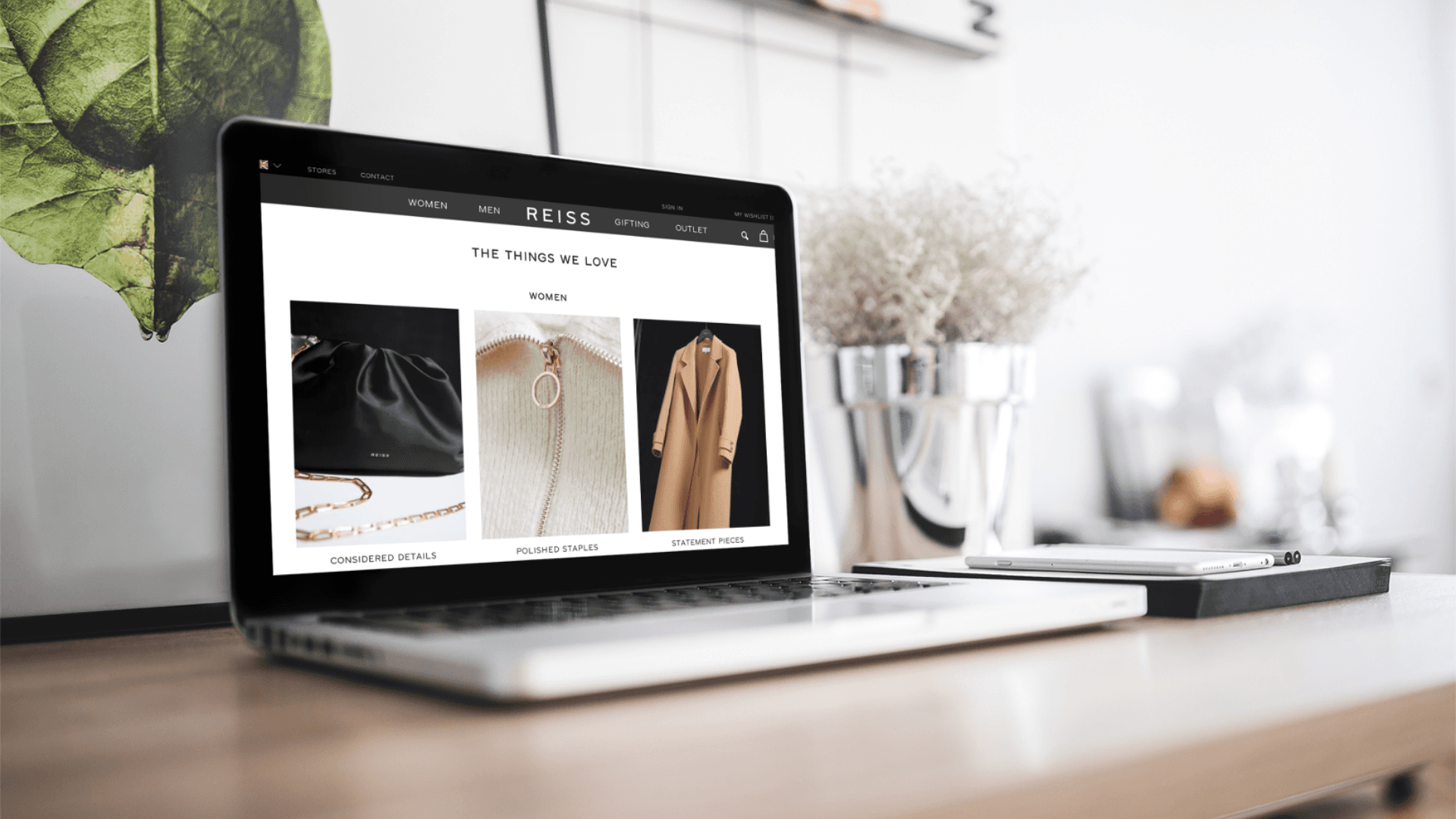 REISS's websinte on a laptop