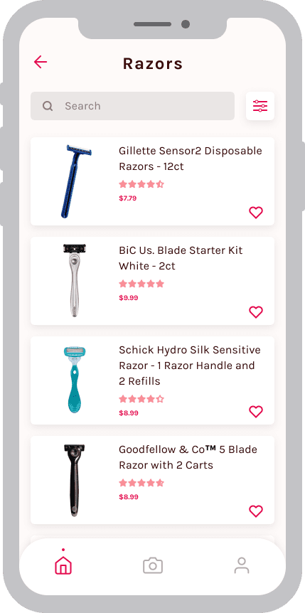 Mockup of the chatbot app opening the camera