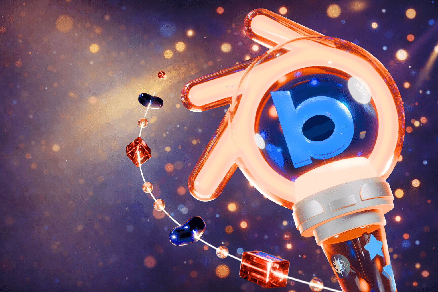 3D Blender lightstick render created in BlendCreate starter project