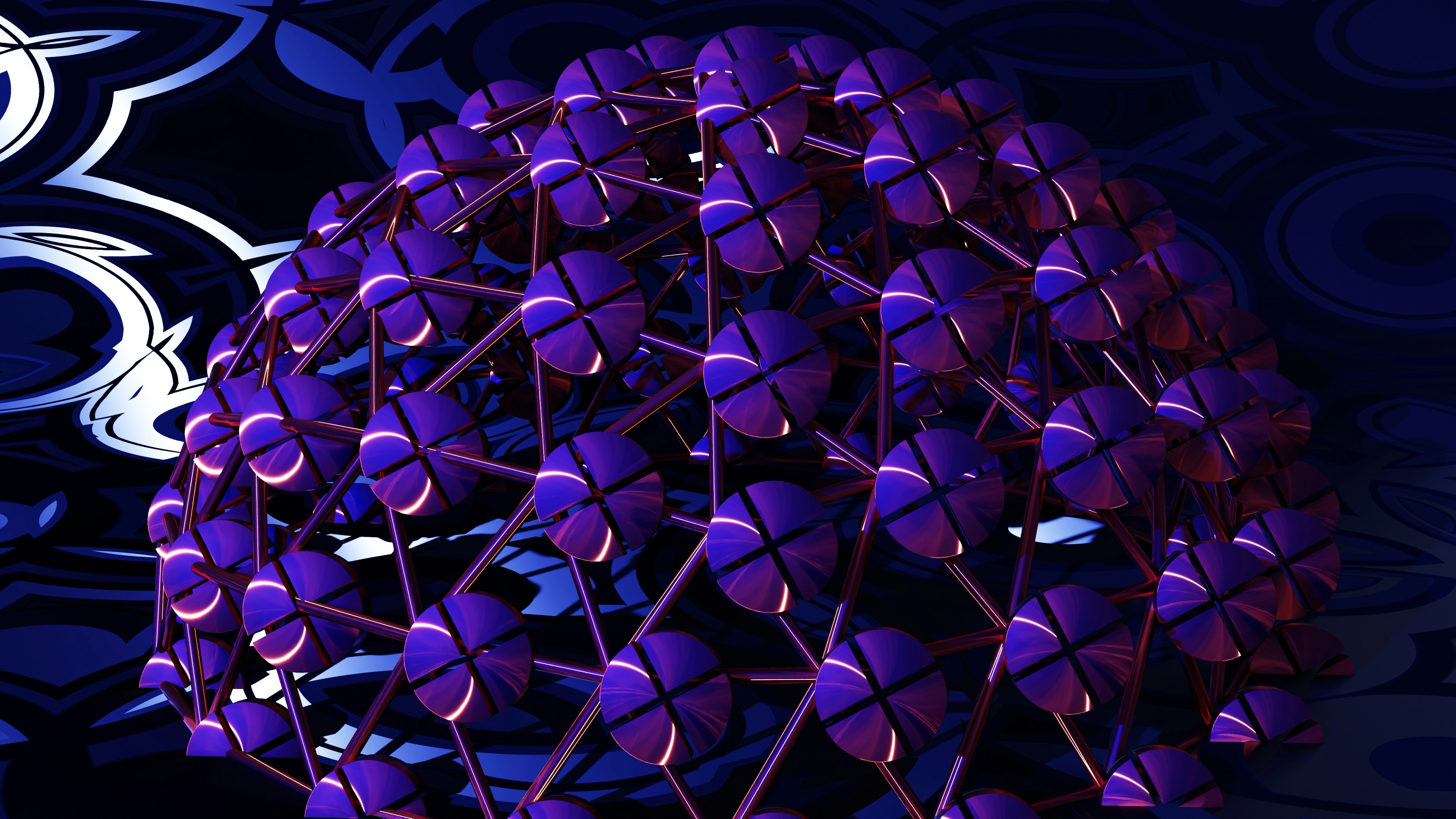 a bunch of purple hearts sitting on top of a table