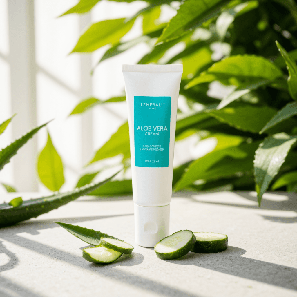 product photography of a tube of skincare cream