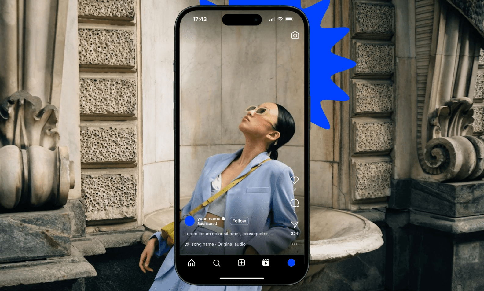 Smartphone displaying fashion social media post - How to Create a Reel on Instagram