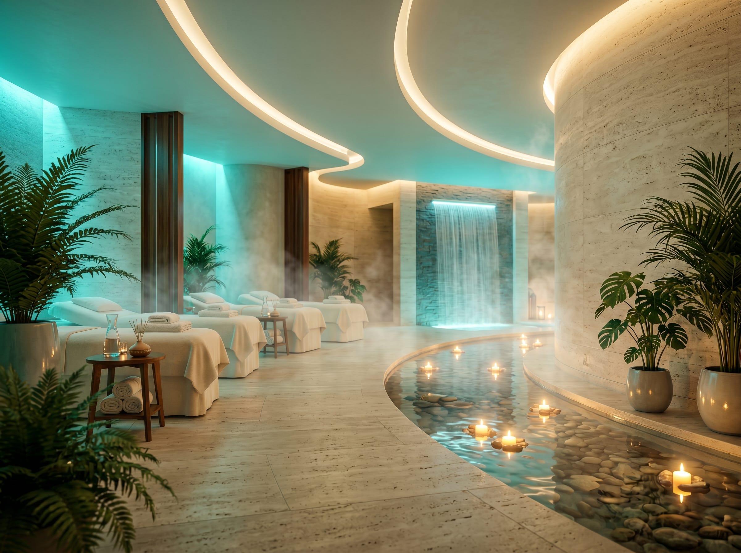 Luxury wellness spa interior