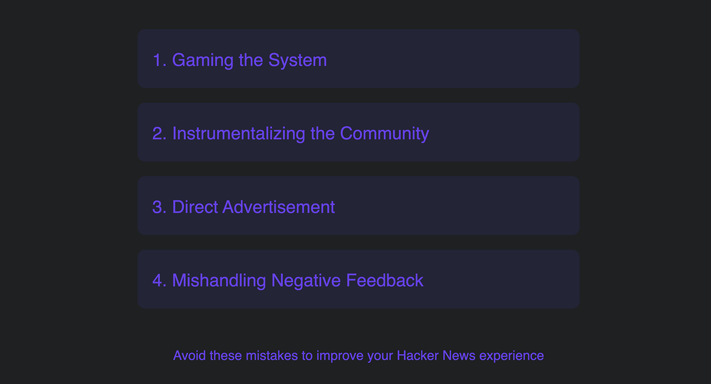 Common mistakes HackerNews