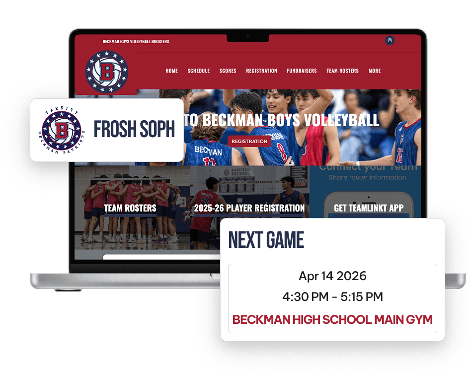Volleyball Website Builder Team Pages powered by TeamLinkt