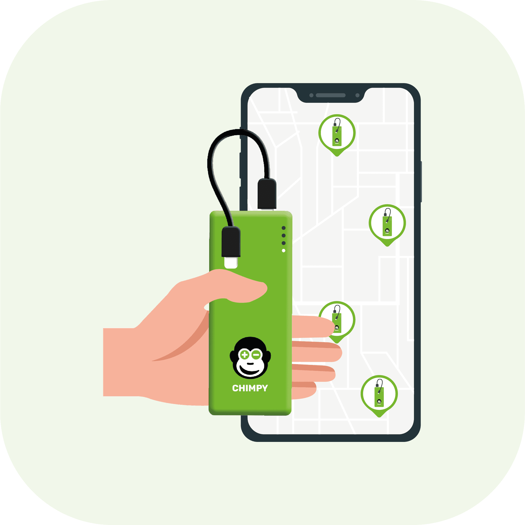 Chimpy | The green powerbank for rent
