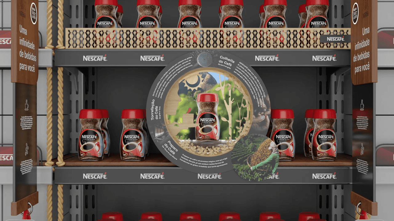 Experiência Phygital - PDV Nescafé - Projeto Trade Marketing por Diretor Criativo Eduardo Lobo
