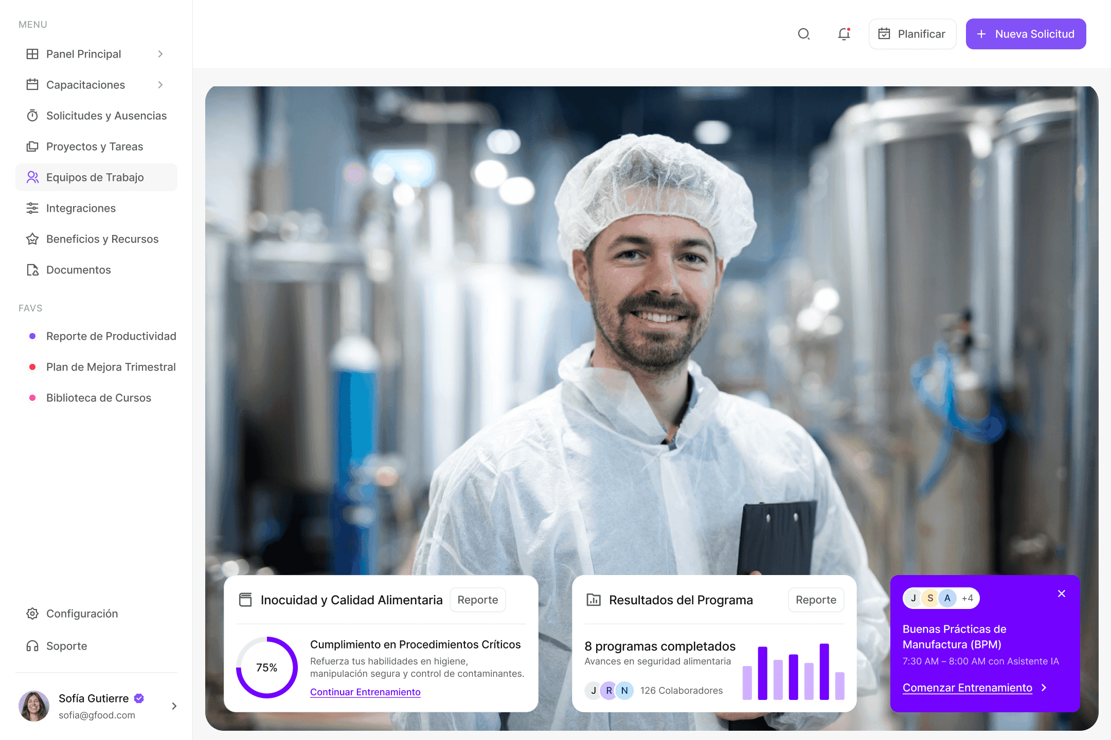 Formamos equipos de la industría de alimentos