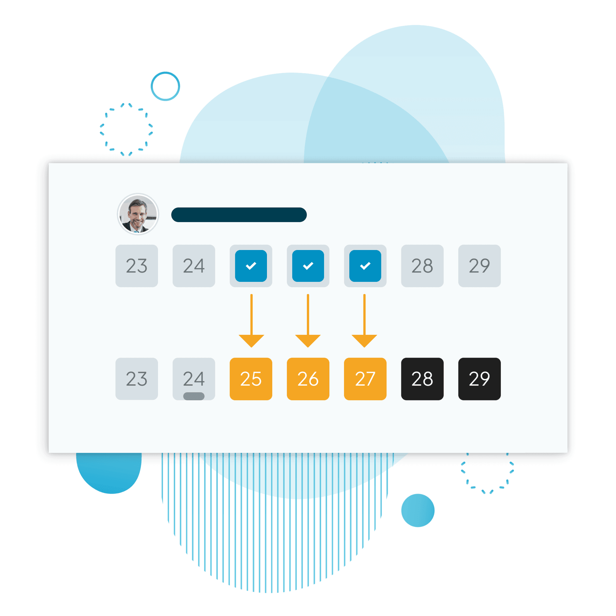 Possibilità di pianificare in modo massivo le giornate di ferie, assenze e cambi sede con dati sempre visibili da desktop e mobile