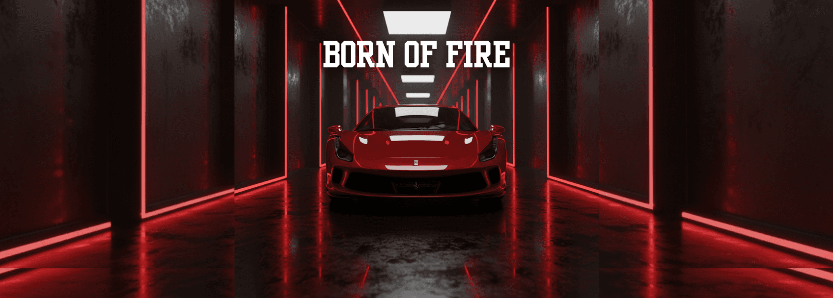 AI-generated cinematic scene featuring a red sports car, example of AI video ads for automotive brands.