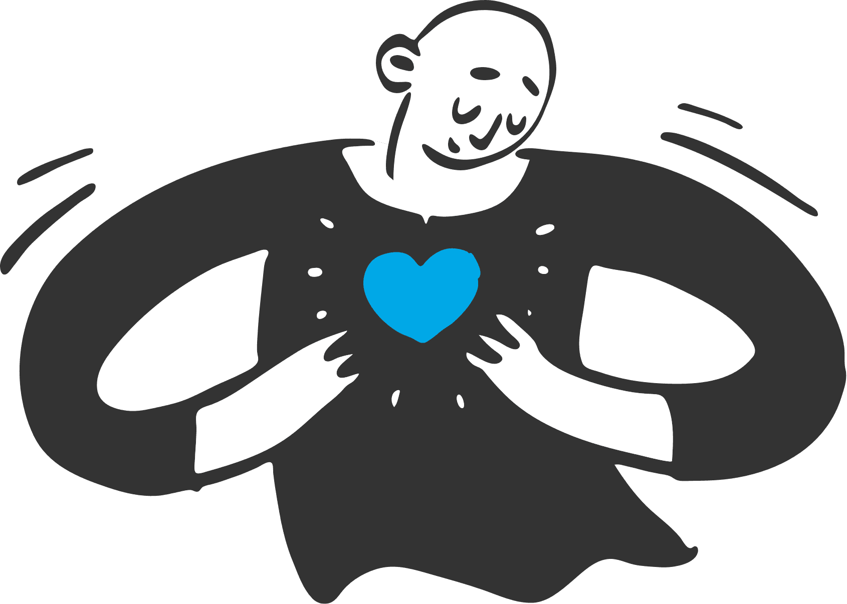 Illustration of a man holding his heart