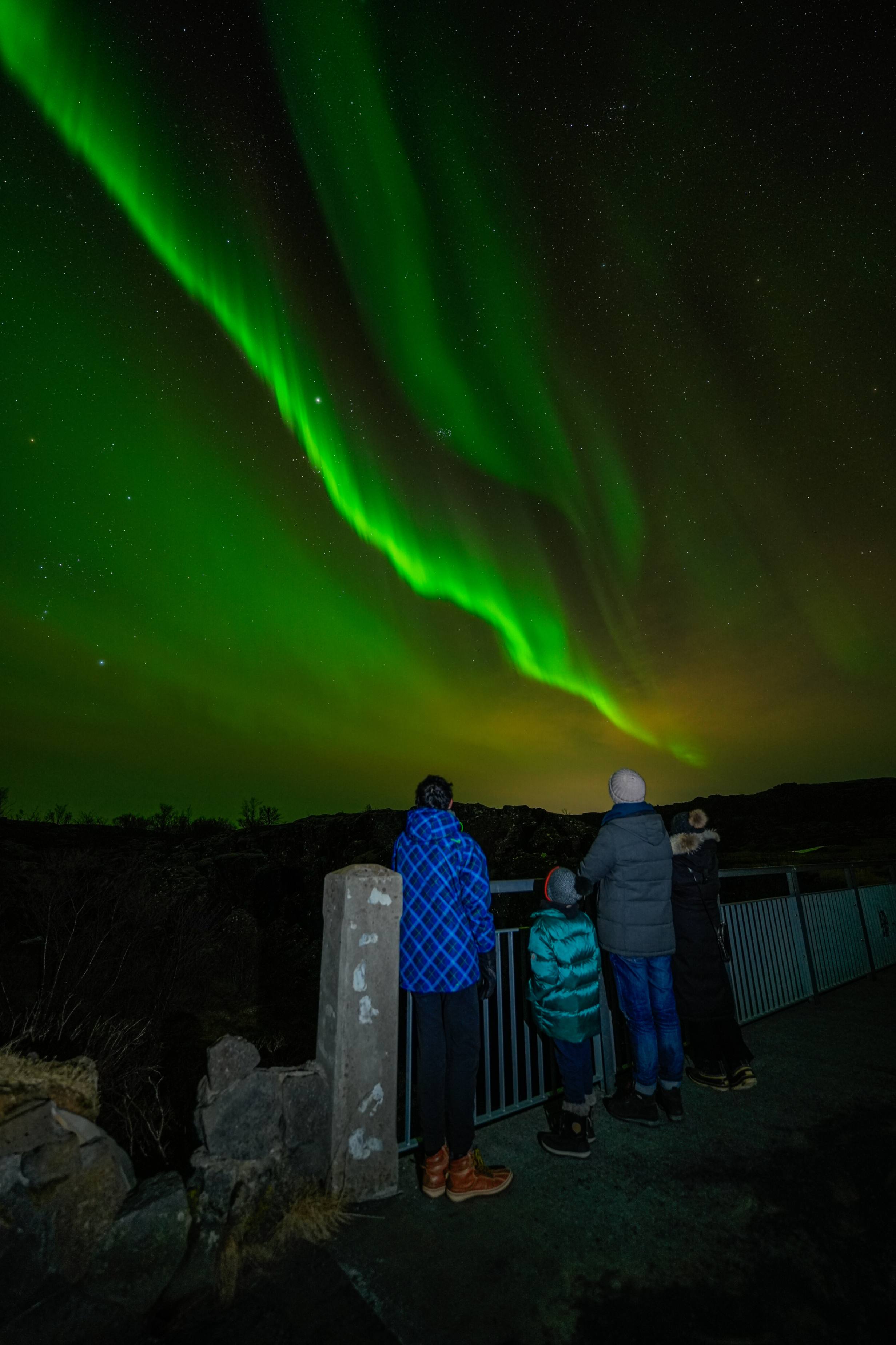 Northern Lights tour photography from Aurora Experts in Iceland, featuring guests beneath the aurora, winter landscapes, and vivid skies over remote Icelandic locations.