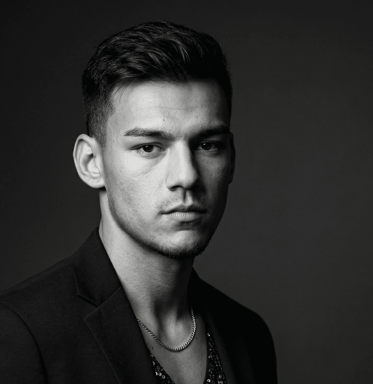 Profile portrait of a man in a grey shirt