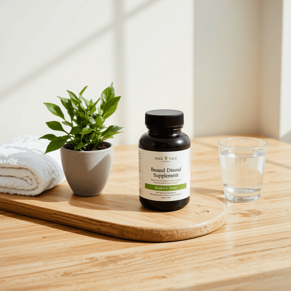 product photography of bottle of dietary supplement