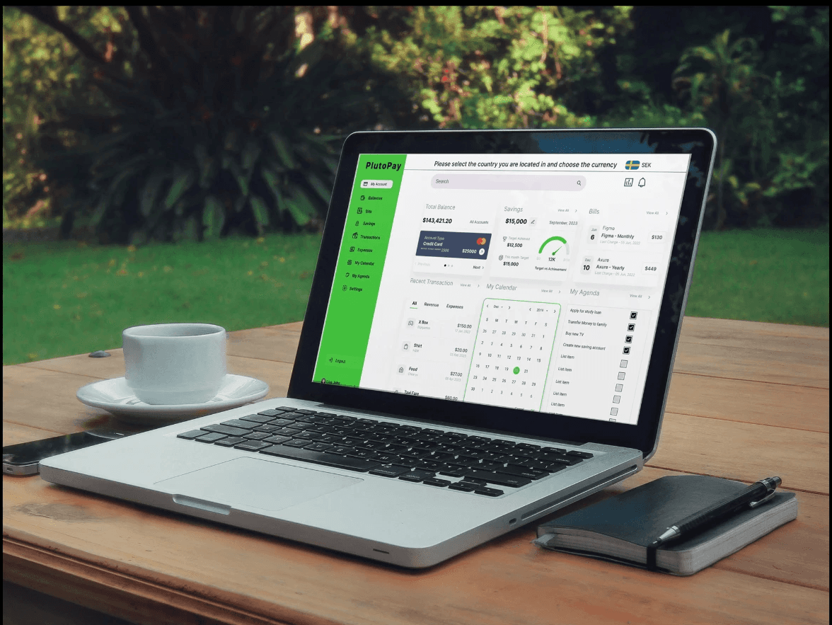 PlutoPay final UI — complete screen overview