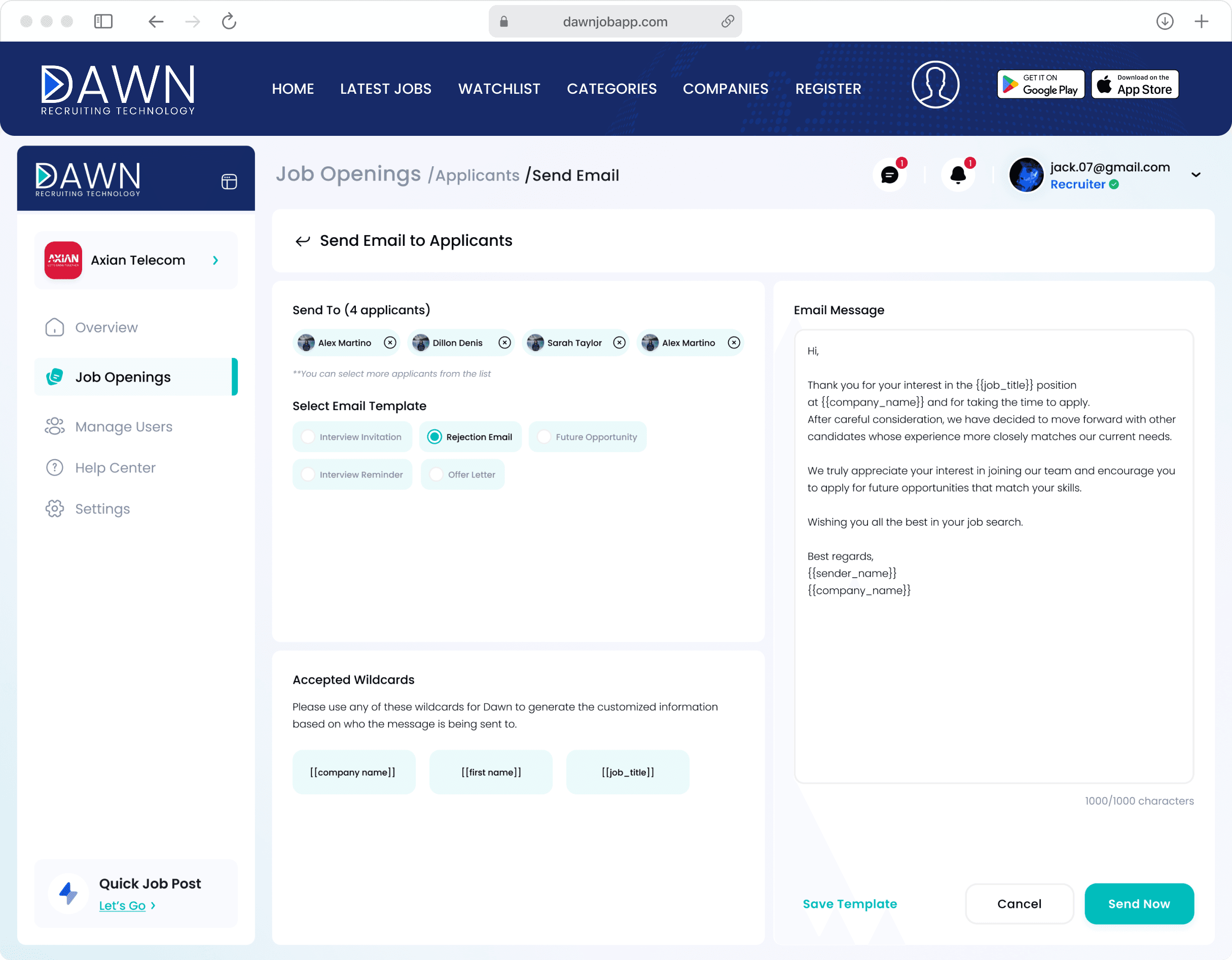Candidate Communication