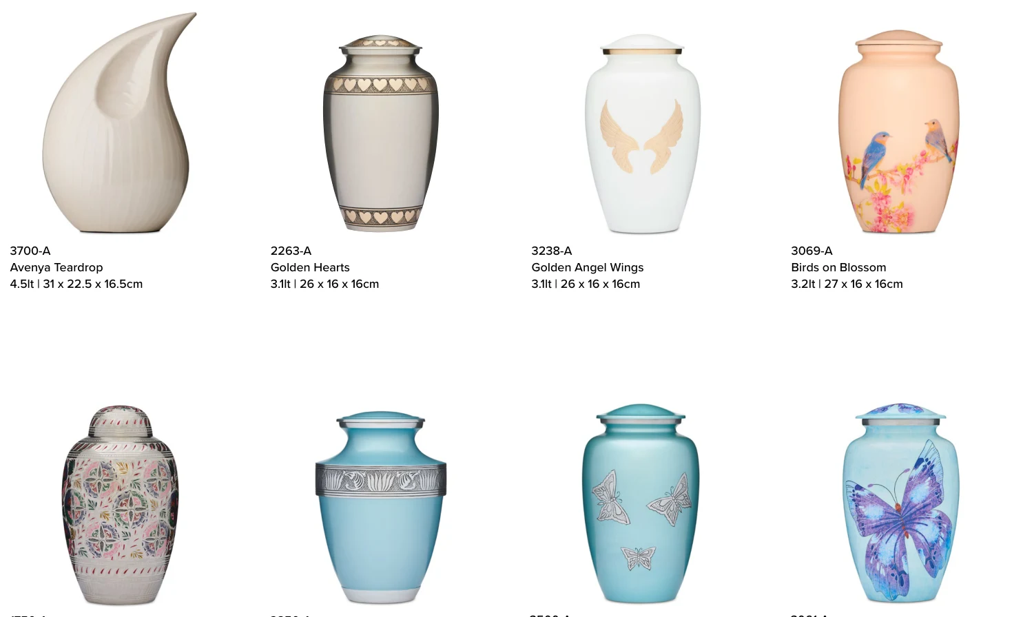 Lattice Dome & Butterfly Urns – original supplier products