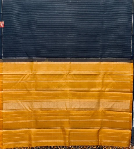 Black and Turmeric Yellow Kanchivaram Silk Saree