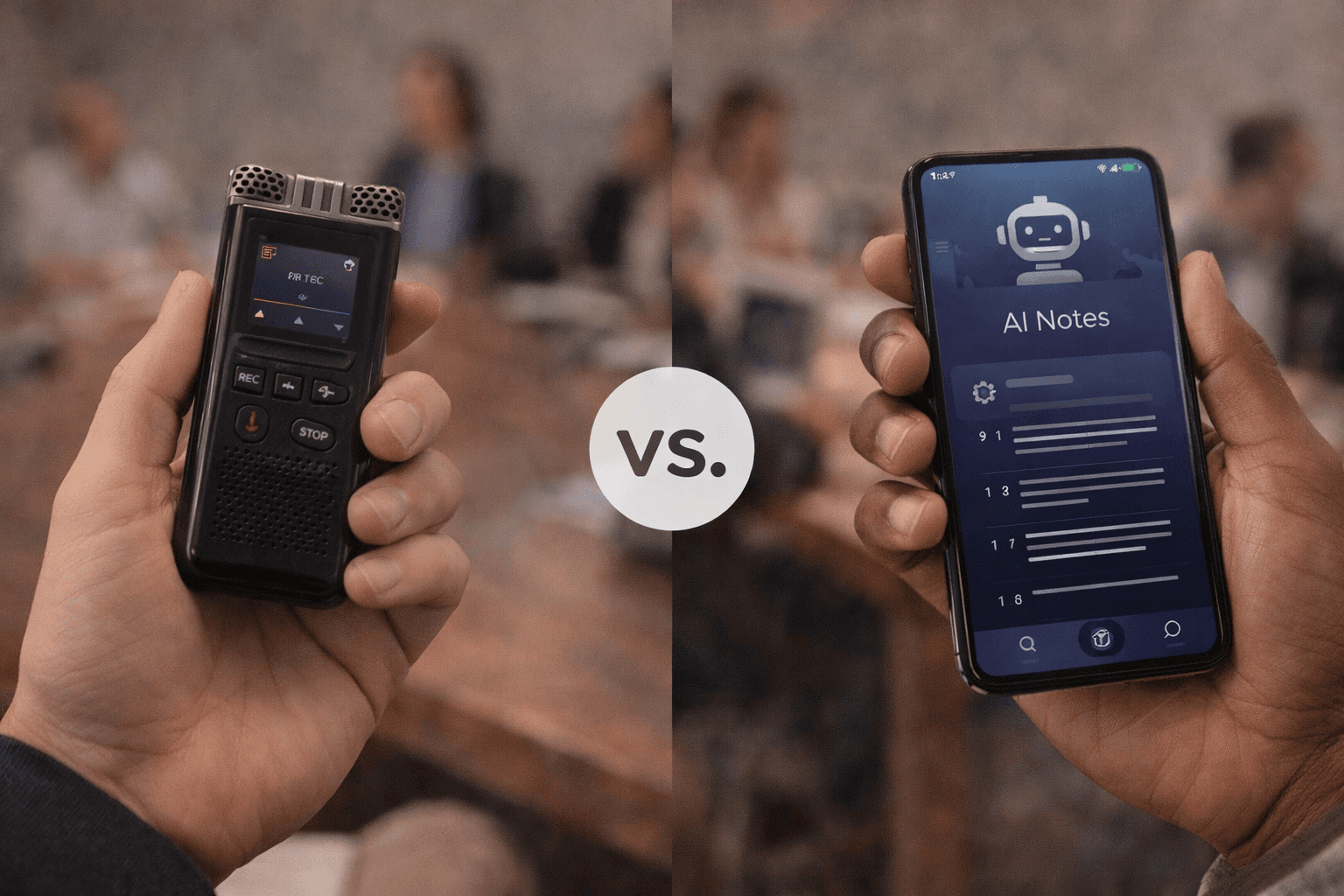 Mobile Voice Recorder vs AI Note Taker