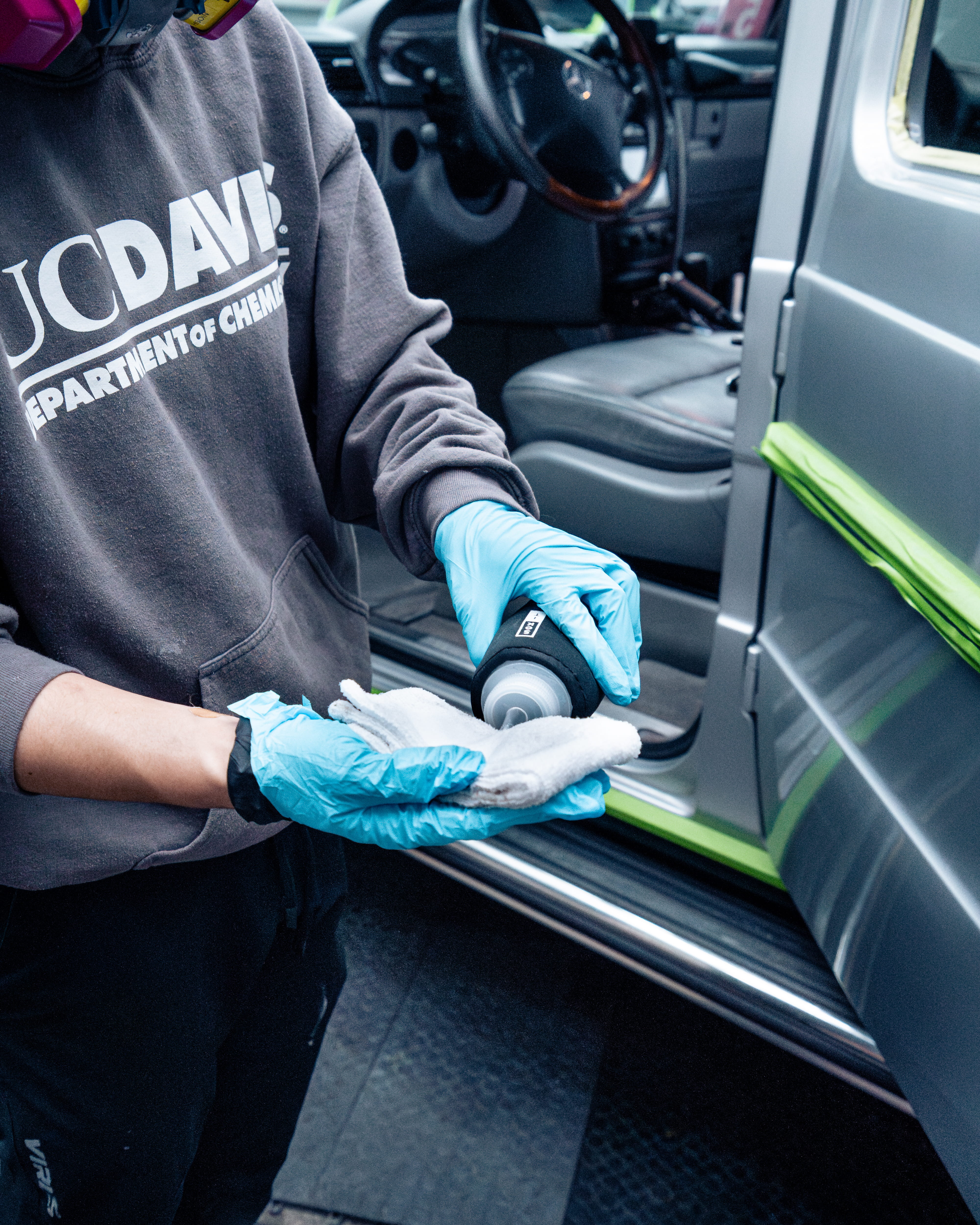 Interior and door sill detail on a silver Mercedes G-Wagon with Icon Rocklear permanent paint protection, Dragon Auto Milpitas