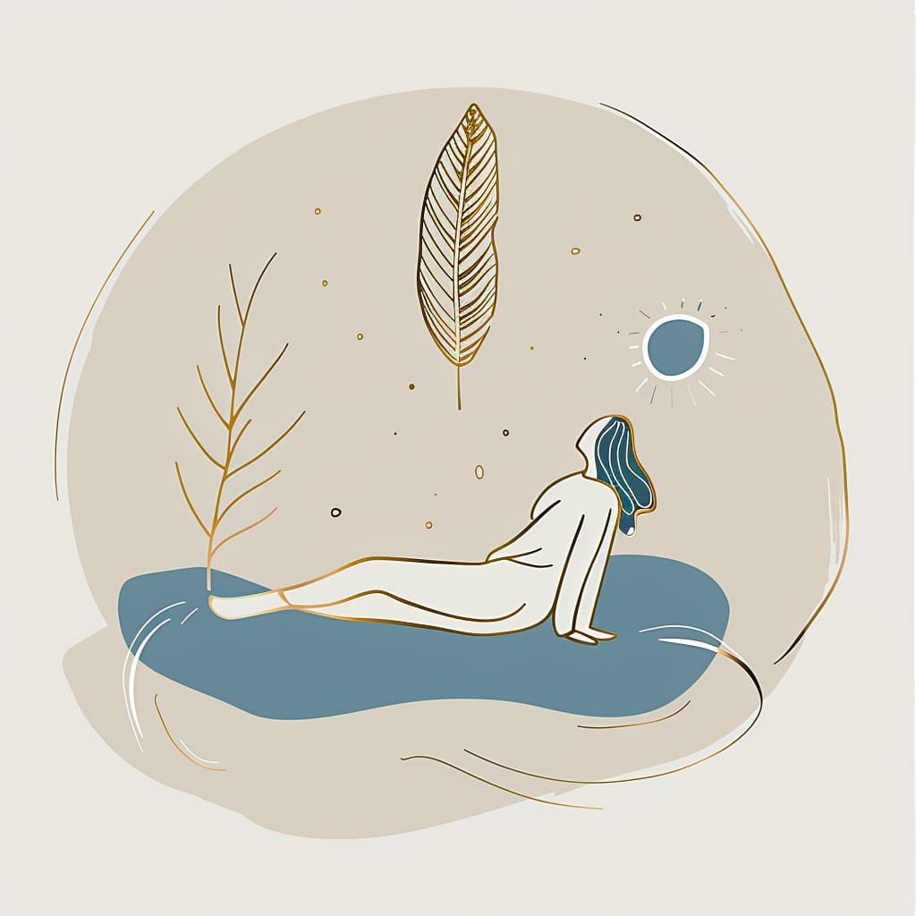 eine zeichnung, eine frau liegt