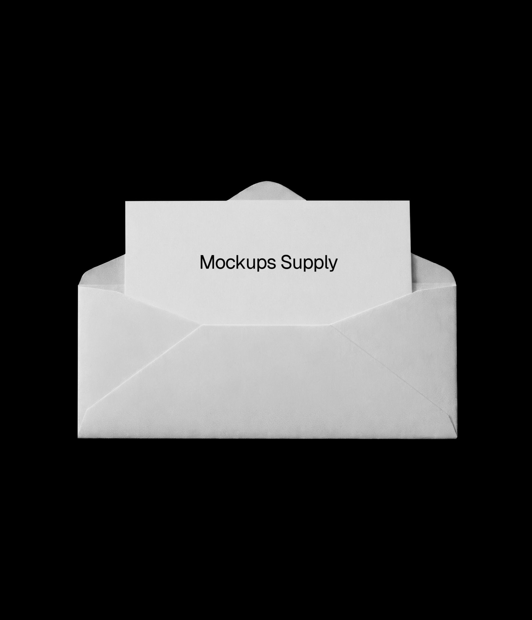 White horizontal envelope and card mockup template download on Mockups Supply