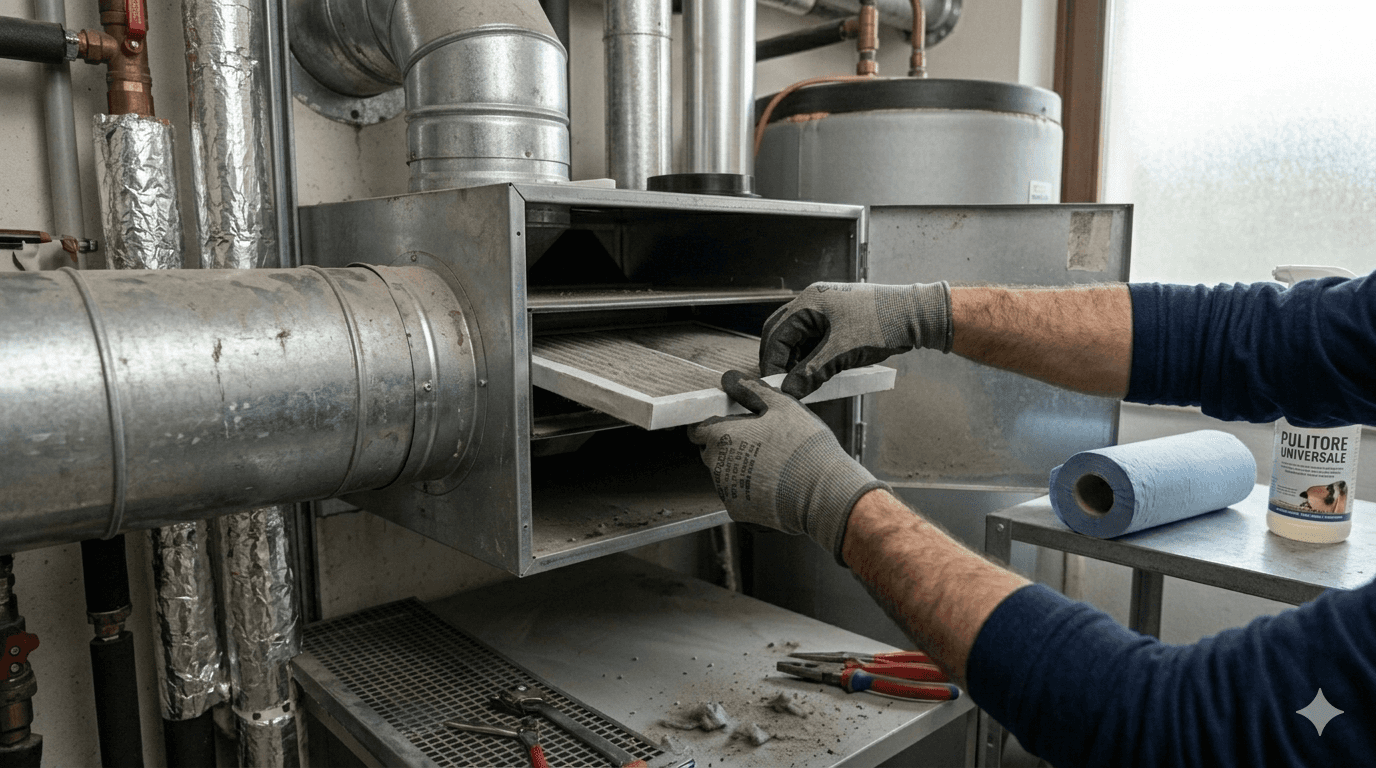 Manutenzione sistema di ventilazione con recupero di calore