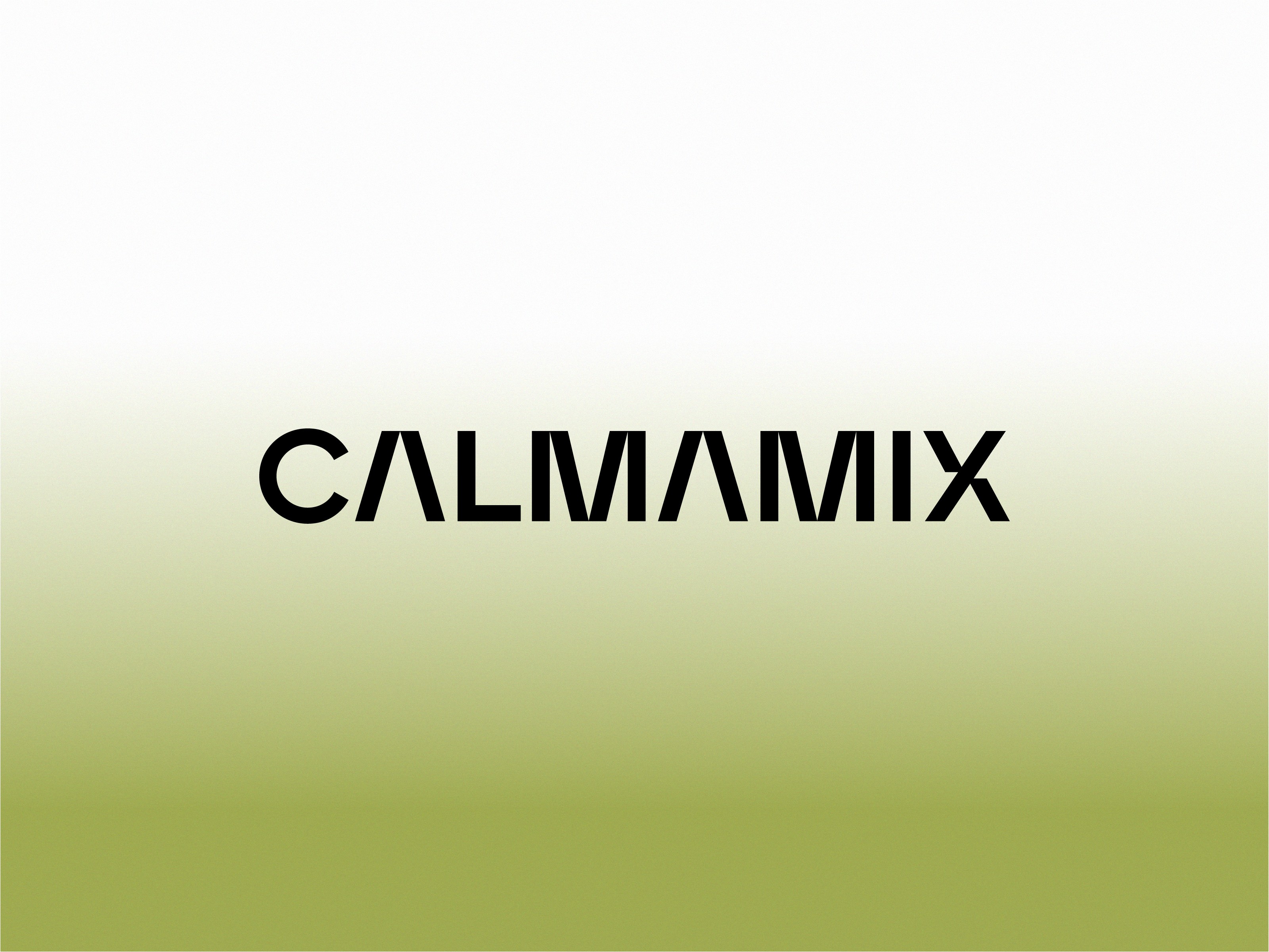 Calmamix logo on green gradient