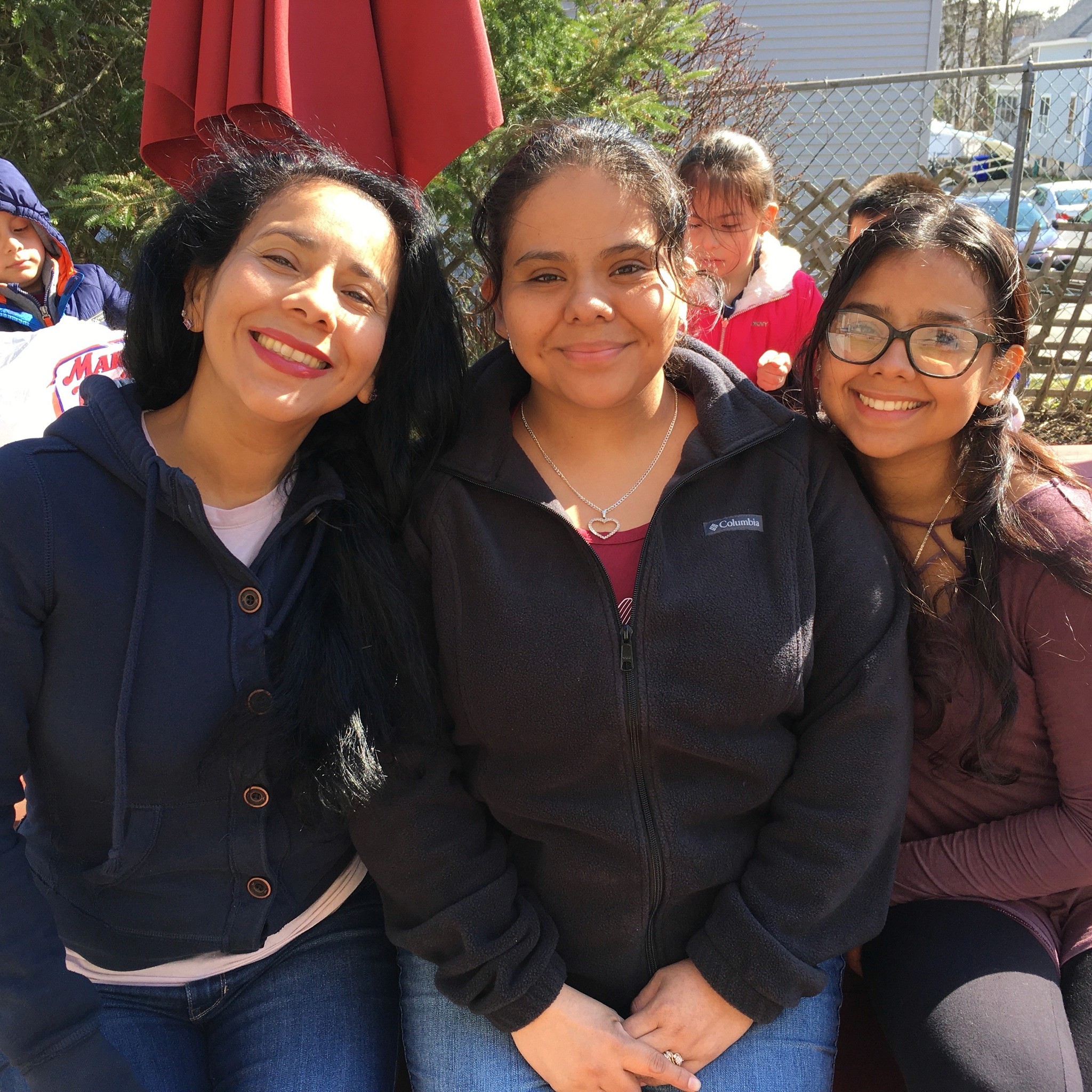 profile silhouette with teal background