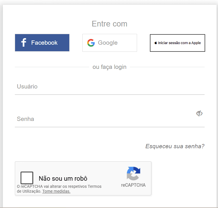Tela de Login do portal Cemig Atende