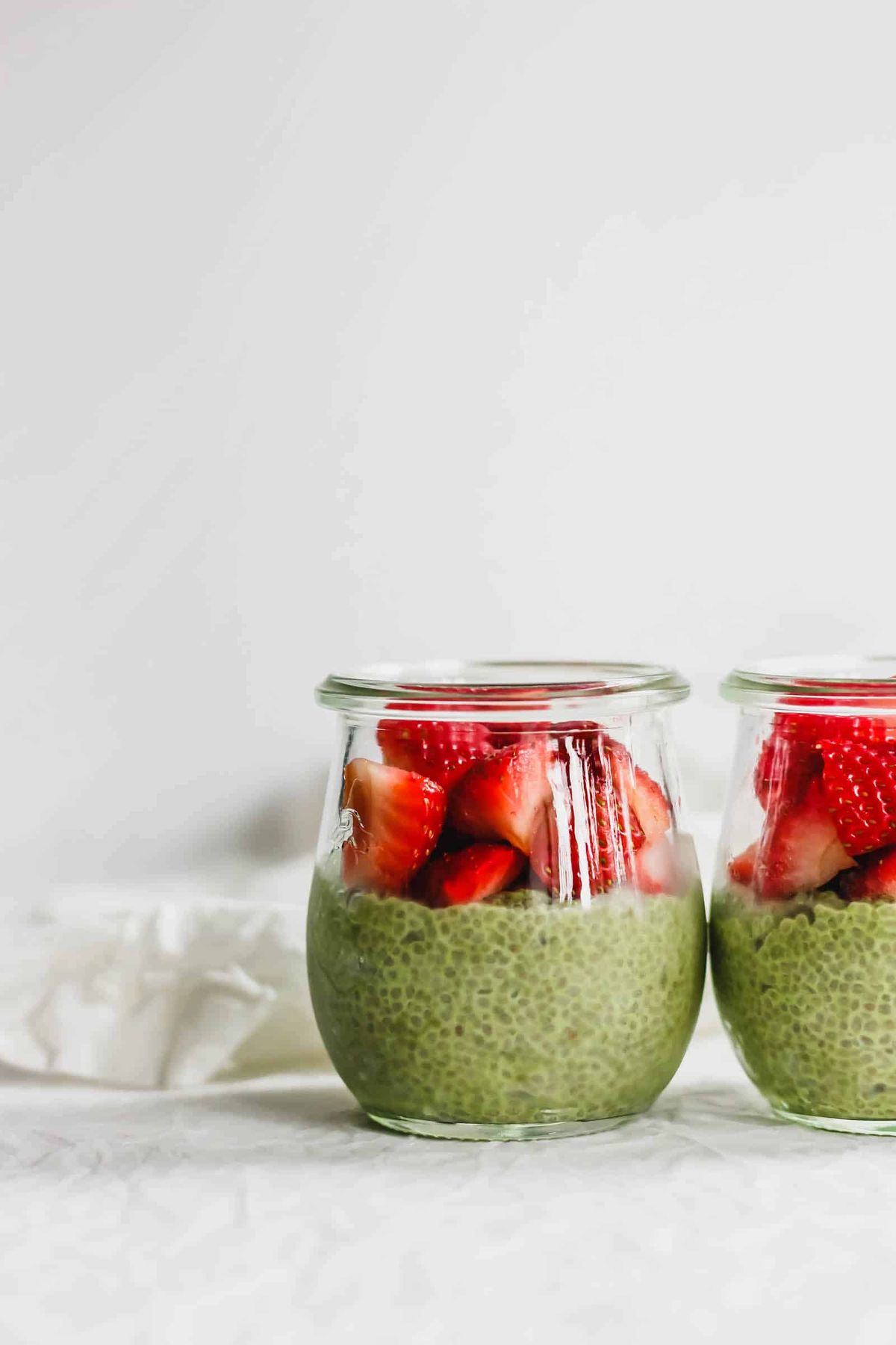 strawberry matcha chia pudding