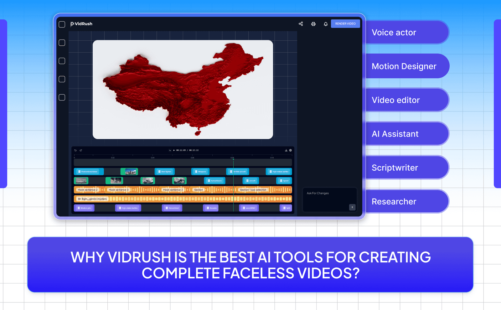 Why VidRush is the best AI tools for creating complete faceless videos