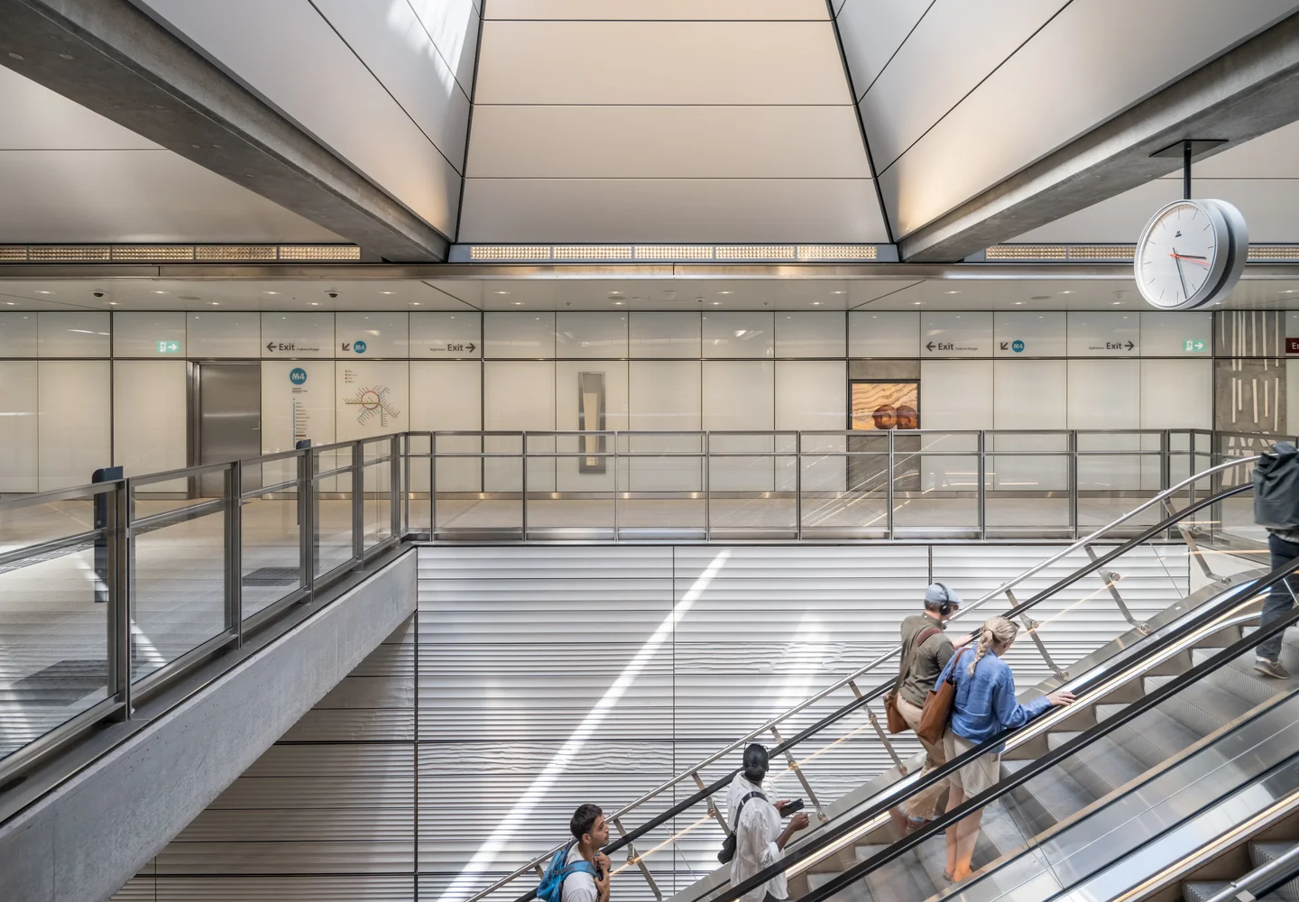 Installation photograph of the public commission work installed at Enghave Brygge Metro, Copenhagen. Photo Rasmus Hjortshøj
