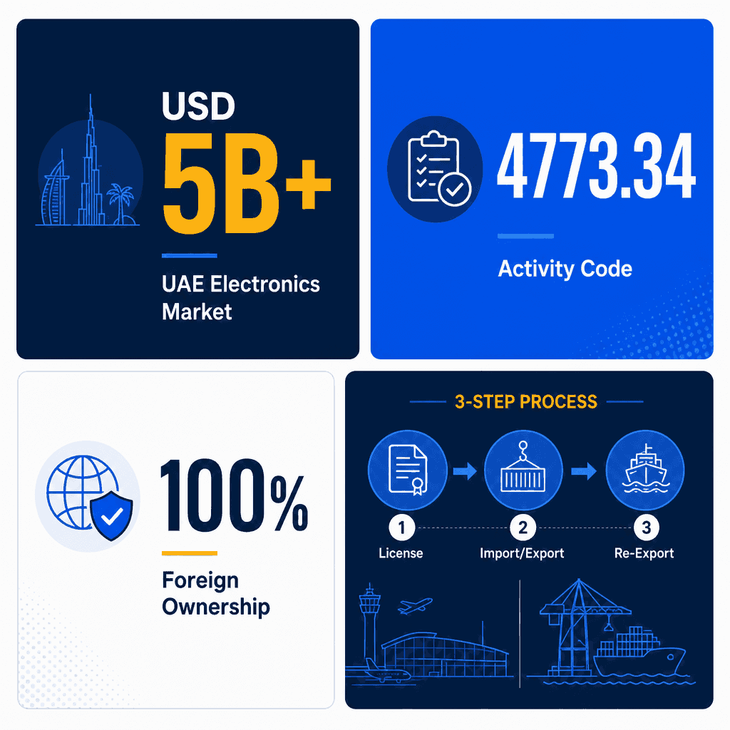 Infographic: Electrical & Electronic Appliances Spare Parts Trading License in Dubai