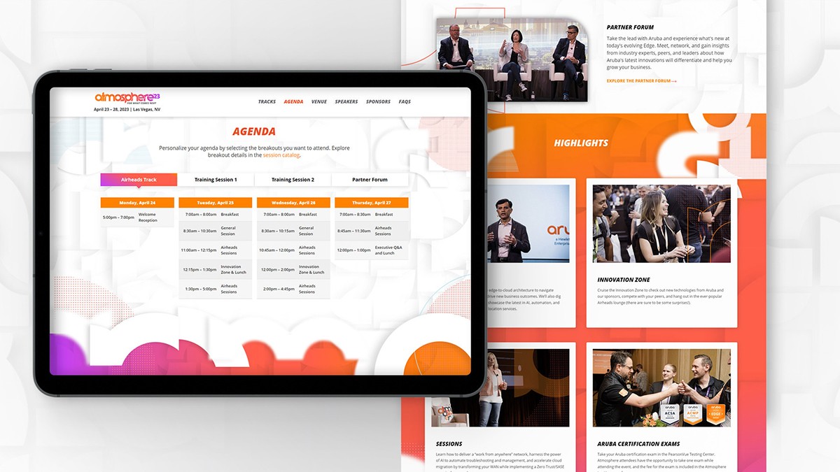 Aruba Atmosphere 2023 website pages