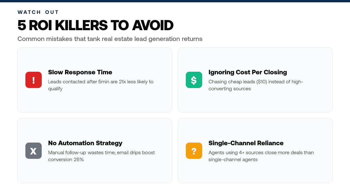 Real Estate Lead Generation ROI Calculator (Free Template) — warning-callouts