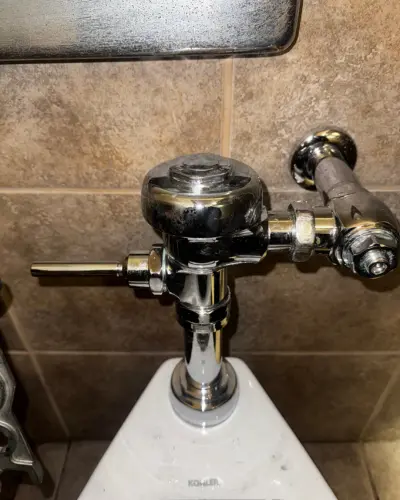 Plumber repairing an overflowing clogged toilet for Arlington homeowners