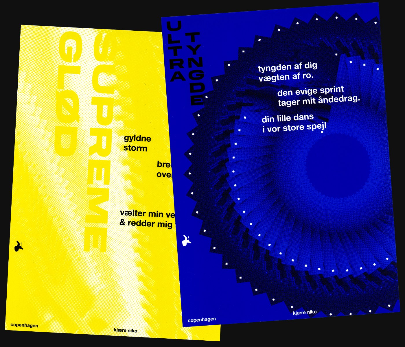 Ultra Lover poster series — compositional detail, self-written text