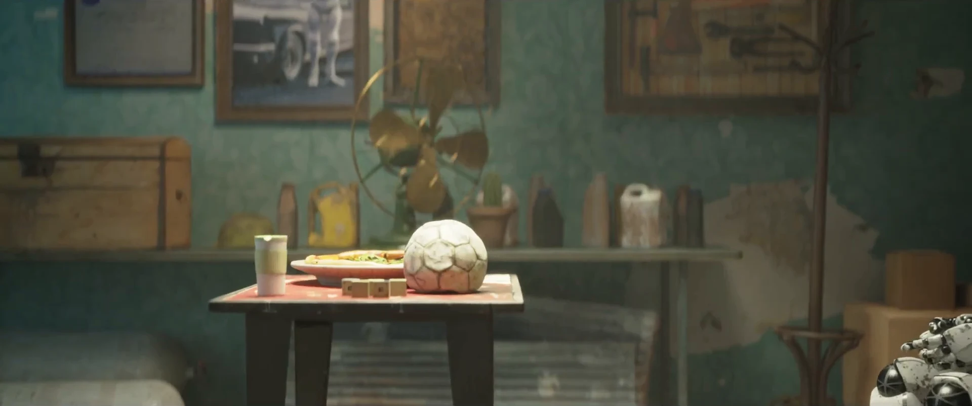 Detailed interior tabletop still life