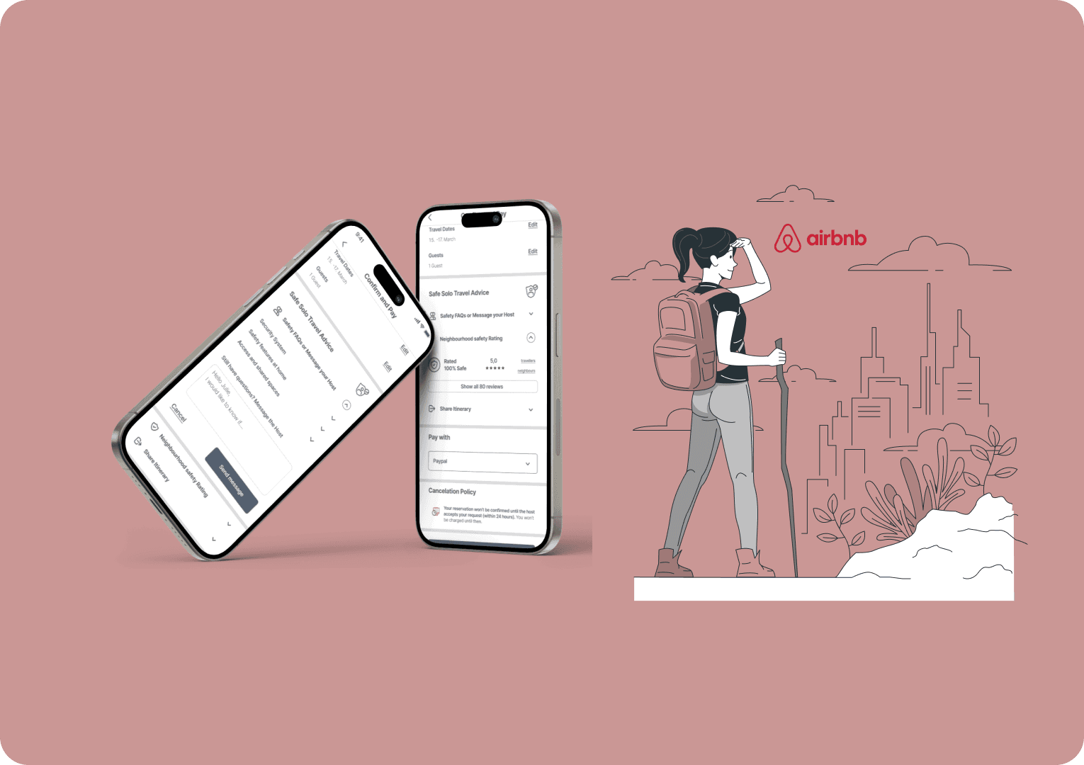 A mockup of an iPhone in a person`s hand