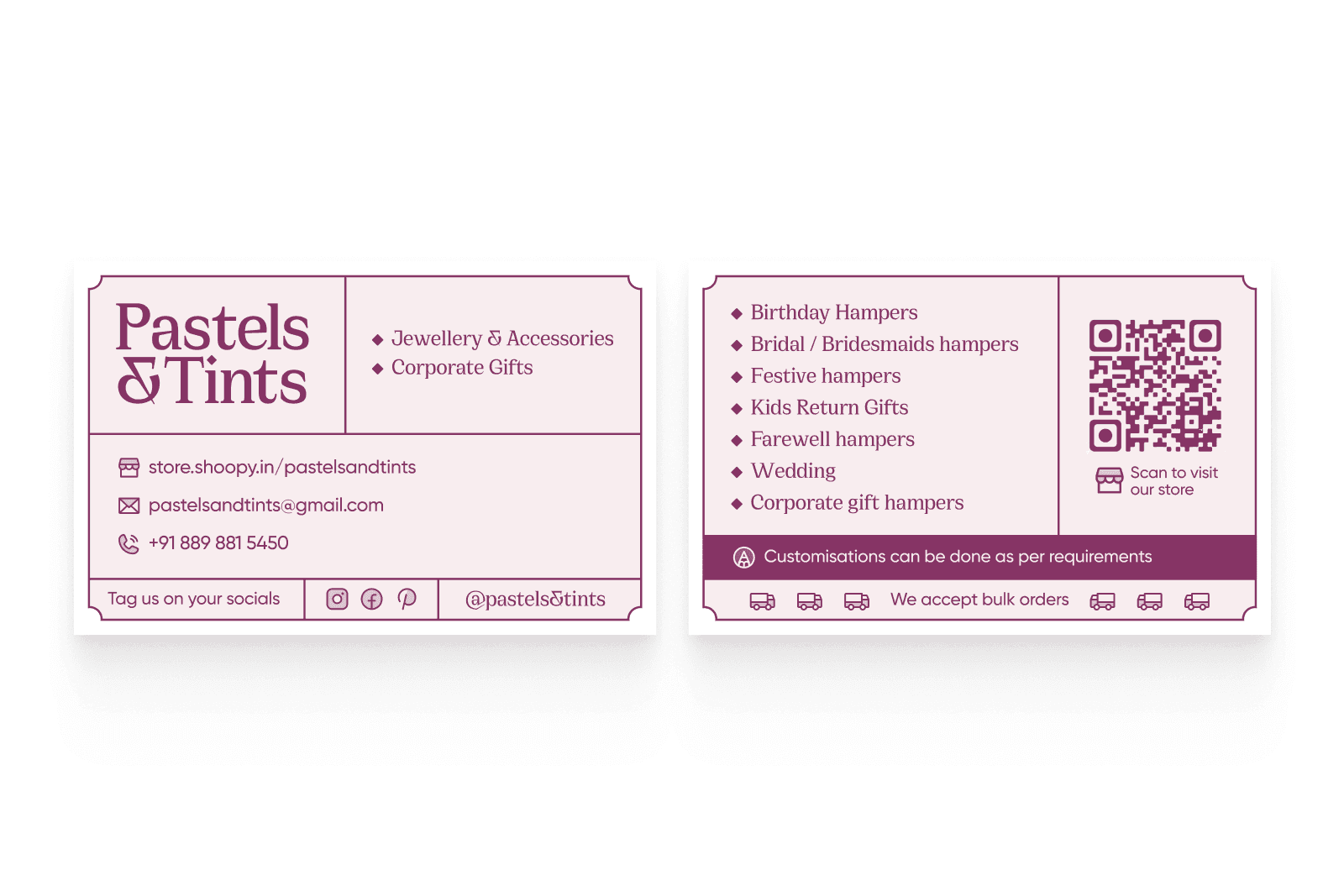 Pastels&Tints visiting card