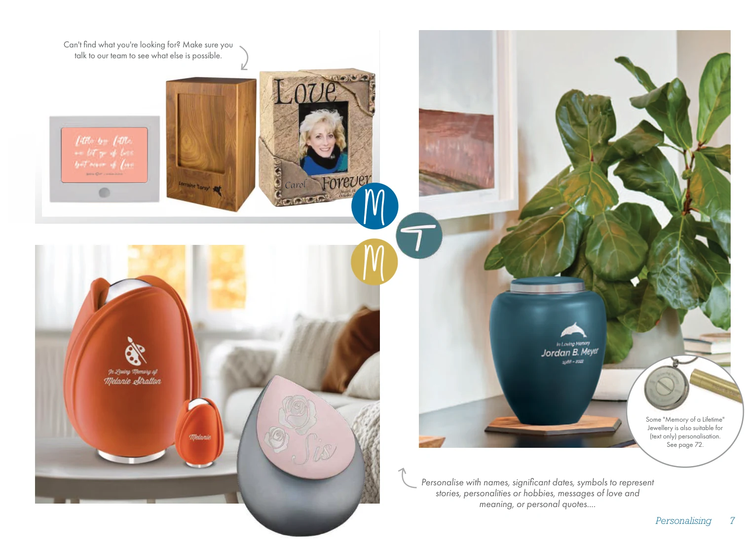 Personalised Memorial Options – original supplier products