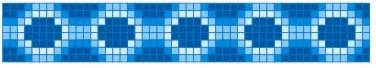 Wide Ring mosaic pool border, 6.3" wide, Aqua Collection reference B5, Mosaiclegs Art Studio