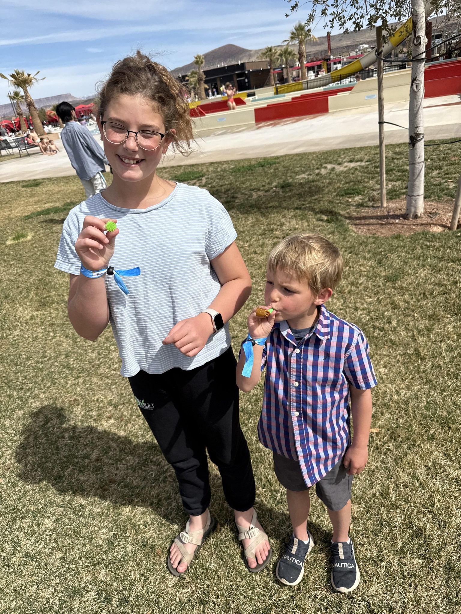 Eden and Hyrum at a park near Hurricane, Utah