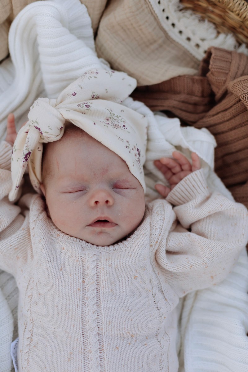 Newborn baby photographed in a natural session in Mackay